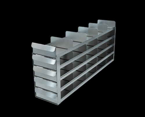 stainless steel laboratory freezer rack with sliding trays for 2 inch cryo boxes 