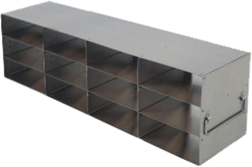 [FR-2-12L-100] laboratory freezer rack for 100 place plastic hinged lid cryo boxes 