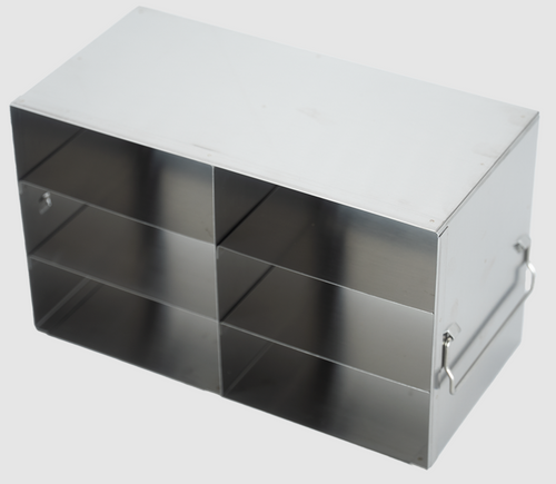 [A-FR-2-6] stainless steel laboratory freezer rack for 2 inch cryo boxes 6 boxes two deep by three high 